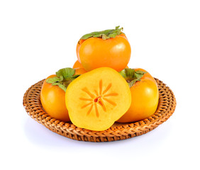  persimmons on white background