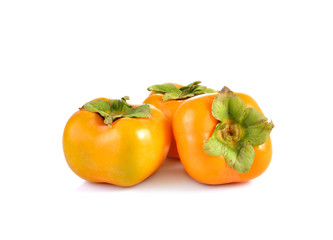  persimmons on white background