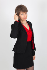 Beautiful woman doing different expressions in different sets of clothes: you are crazy