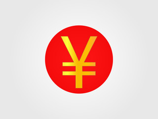 Yen Currency Sign on the center of the Japanese Flag EPS 10