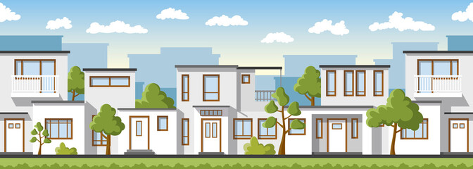 Modern white houses, also usable as a continuous background