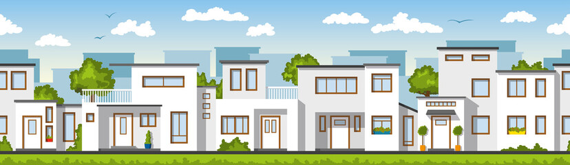 Modern white houses, also usable as a continuous background