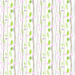 seamless pattern with the floral and leaves. seamless pattern can be used for in the textile, background wallpaper and wrapping paper. swatches included