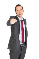 Handsome businessman doing different expressions in different sets of clothes: posing