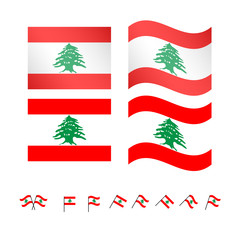 Lebanon Flags EPS10