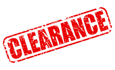 Clearance red stamp text