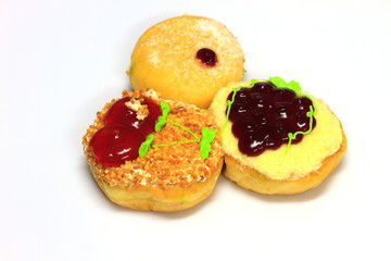 Colorful donut on white background