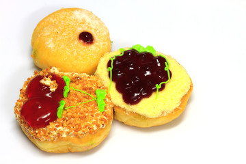 Colorful donut on white background