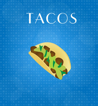 Food Menu Tacos with Blue Background EPS10