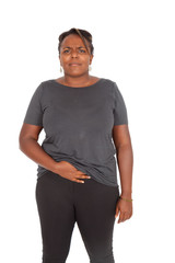 Fototapeta premium Beautiful black woman doing different expressions in different sets of clothes