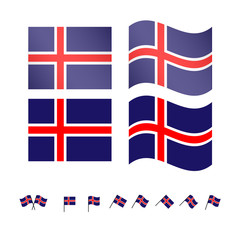 Iceland Flags EPS 10