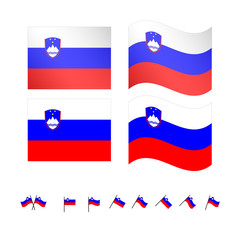Slovenia Flags EPS 10