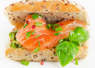 Cereal Sandwich with salmon