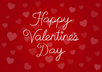 Happy Valentine's day greeting card with natural handwriting vector