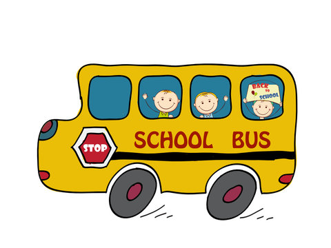 School Bus and Kids, Back to School