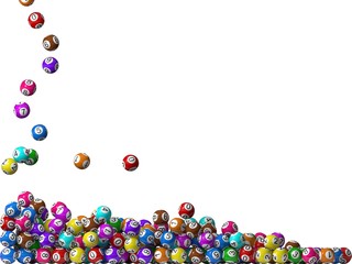 lottery balls stack, filling from left side