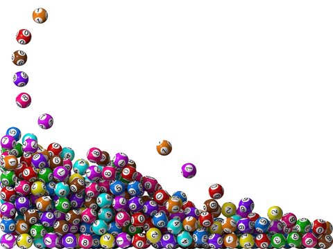 lottery balls stack, filling from left side