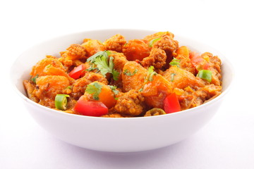 Tradirional  Indian vegetable  dish -Aloo Gobi,with potatoes and cauliflower