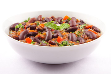 Bowl of tasty Rajma Masala with gravy, Indian cuisine.