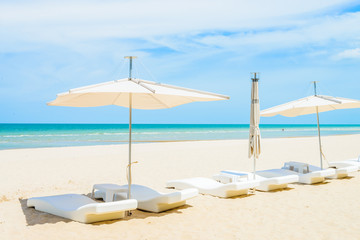 Umbrella and chair on the beach
