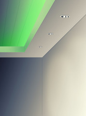 Ceiling Lighting Using LED Green Color