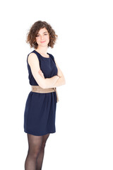 Beautiful Hispanic woman doing different expressions in different sets of clothes: posing