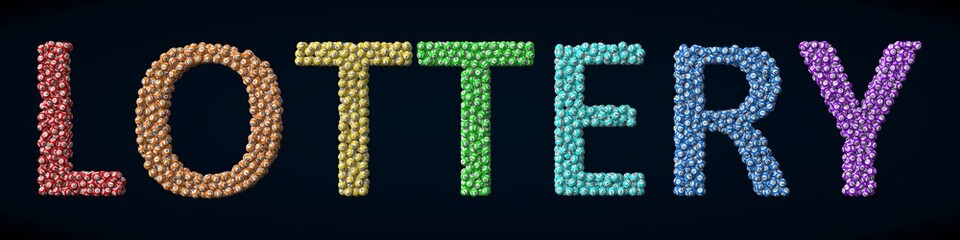 lottery text with lottery balls
