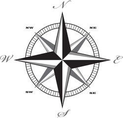 Wind rose compass retro design vector 