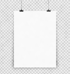 white poster on a wall