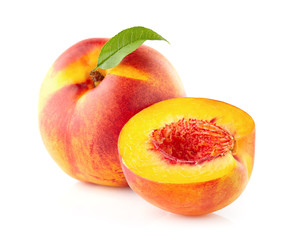 Peach with leaf