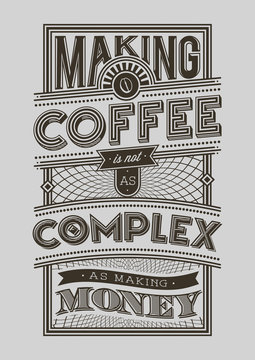 Fototapeta Coffee Typography illustration motivational Poster