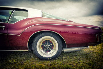 Old american car in vintage style