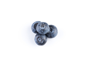 Blueberries on white background