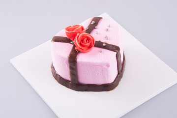 cake, strawberry Ice-cream cake on the background