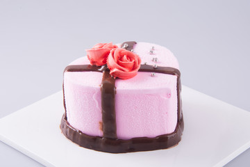 cake, strawberry Ice-cream cake on the background