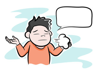 Man Disappointed or Stressed, a hand drawn of vector illustration of a man disappointed/stressed out, isolated on a simple background (all objects are editable).