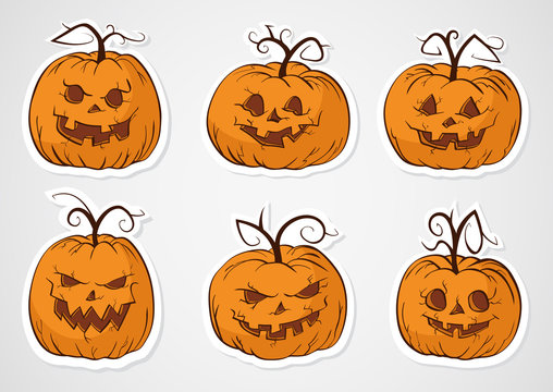 Halloween pumpkins stickers