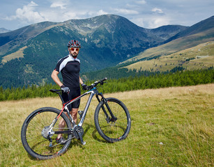 Mountain biker on trails