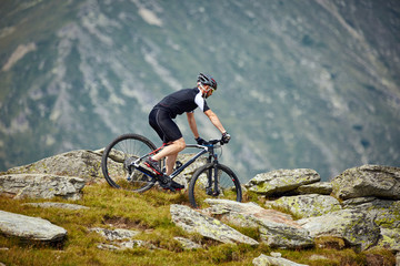Mountain biker on trails