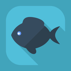 Flat modern design with shadow fish