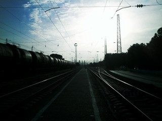 Fototapeta na wymiar Railroad view in countryside