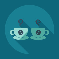 Flat modern design with shadow icon coffee