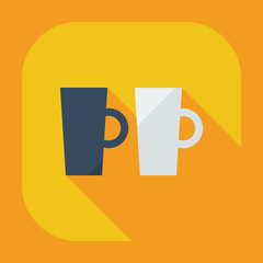 Flat modern design with shadow icons cup