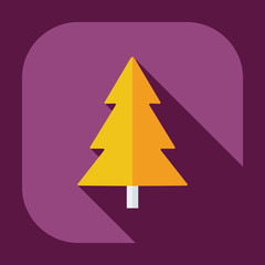 Flat modern design with shadow icons Christmas tree