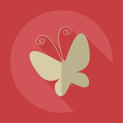 Flat modern design with shadow icons butterfly