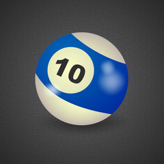 set of billiard balls, billiards, American ball number 10