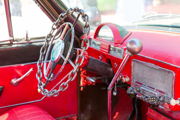 Rudder of vintage car