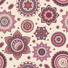 Ethnic floral seamless pattern