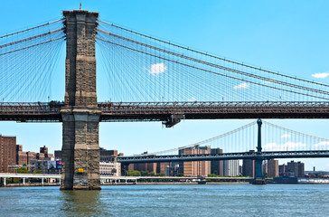 U.S.A., New York,Manhattan,the Brooklin bridge seen from the South Street Seaport area