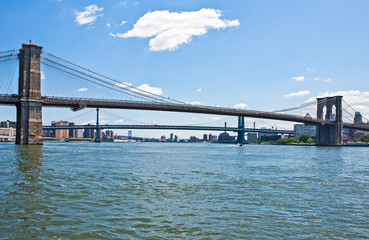 U.S.A., New York,Manhattan,the Brooklin bridge seen from the South Street Seaport area